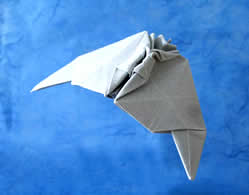 Photo of origami models of Dancing Angel fire fighting aircraft.